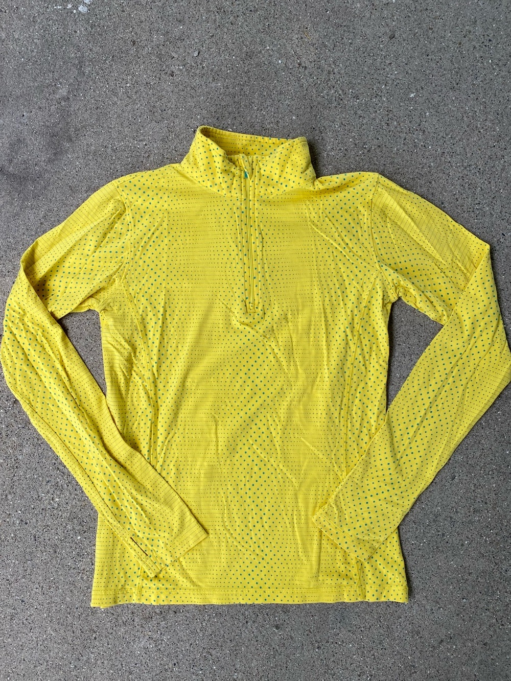 Women’s Yellow Long Sleeve Half-Zip Performance Tee